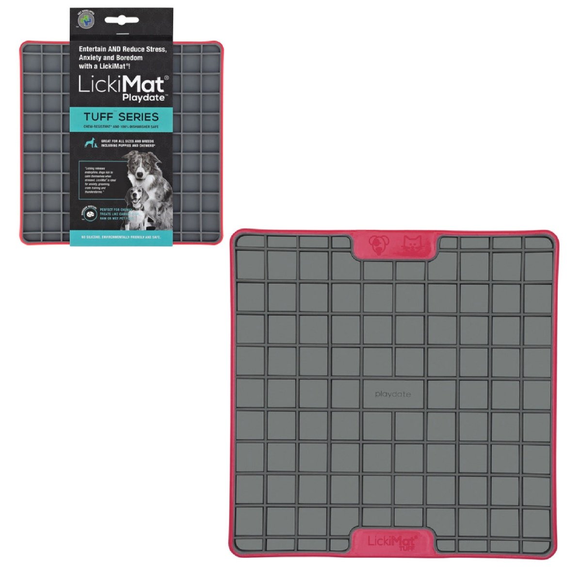 Lickimat Playdate Duro Rojo Para Perros